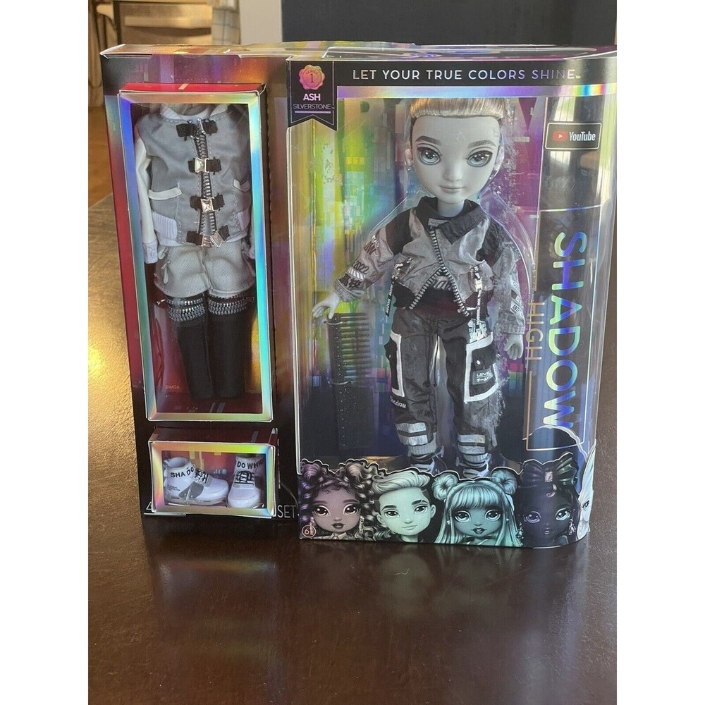Rainbow High Shadow High Series 1 Ash Silverstone- Greyscale Boy Fashion Doll